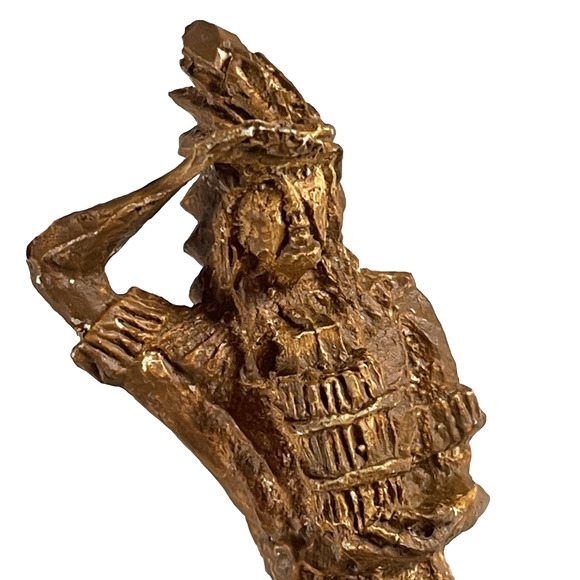 Dollhouse Miniature Vtg Indian Cigar Statue 1:12 Scale Distressed Paint 5.25 in - Picture 2 of 6